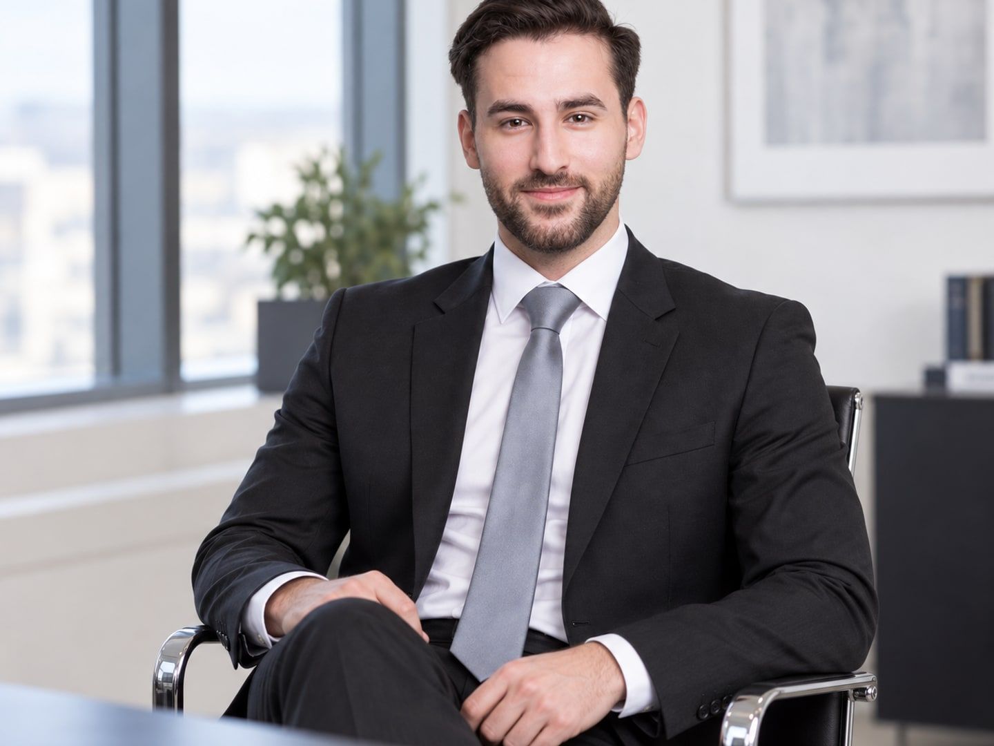 Zahid Akcay, Rechtsanwalt, an seinem Schreibtisch